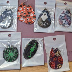Halloween earrings, faux leather